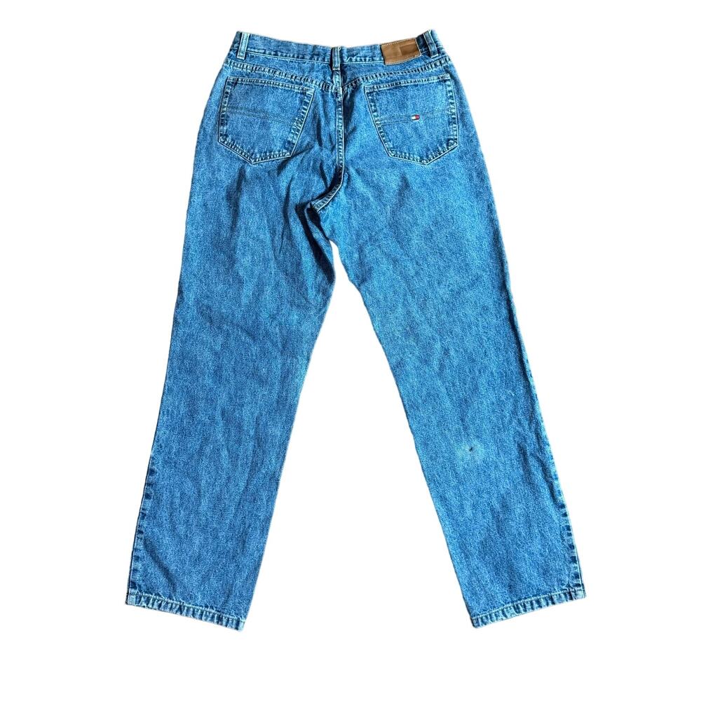 Tommy Hilfiger Vintage 90s Y2K USA Flag pocket straight leg high rise jeans 10 - Picture 6 of 8